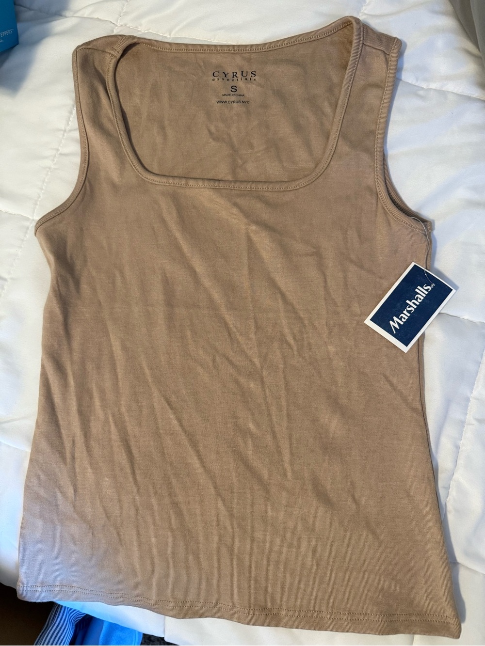 Marshalls Taupe Square Neck Tank Top